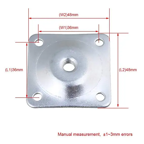 4 шт. Железный 48x48 мм мягкий стол ножки стула крепления пластины серебристого цвета мебель ноги монтажные пластины с вешалкой болты адаптеры