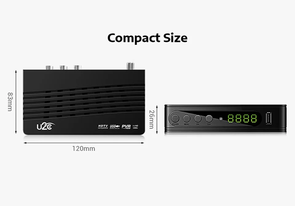 U2C DVB 115 T2 цифровой ТВ-приставка DVB C DVB-T2 ТВ-тюнер приемник H.264 1080P HD tv s декодер с пультом дистанционного управления