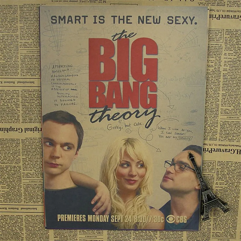 

new products vintage poster of USA"The Big Bang Theory" Painting Kraft Poster retro bar cafe design wall sticker BG-884