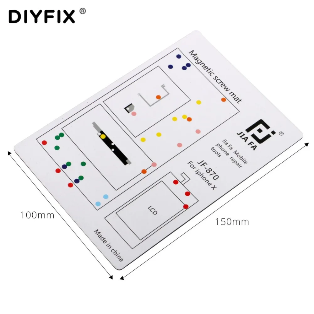 DIYFIX 13 шт. Магнитный винт коврик для iPhone 4, 4S, 5, 5S, 6, 6 Plus, 6s, 6s Plus, 7, 7 Plus, 8, 8 Plus, X направляющая подставка, инструменты для ремонта мобильного телефона