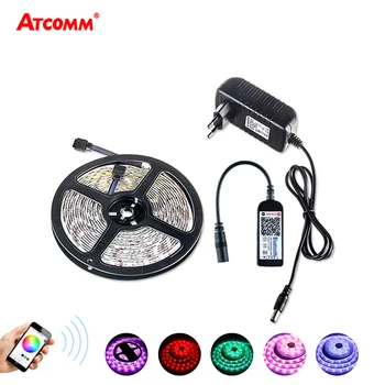 

Bluetooth 5050 RGB LED Strip Light RGBW 5M 300 LEDs TV Backlight Ribbon With DC 12V 3A Power Adapter Bluetooth RGBW Controller