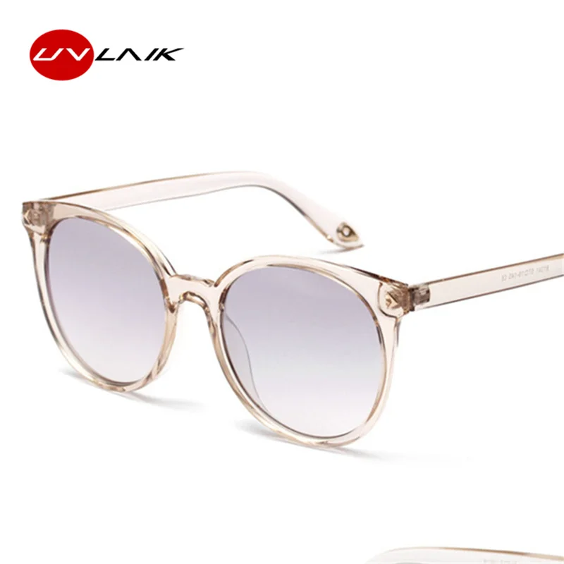 

UVLAIK 90s Round Sunglasses Women Cat Eyes Sun glasses Ladies Vintage Black Coffee Color Eyewear Shades Mele Female UV400