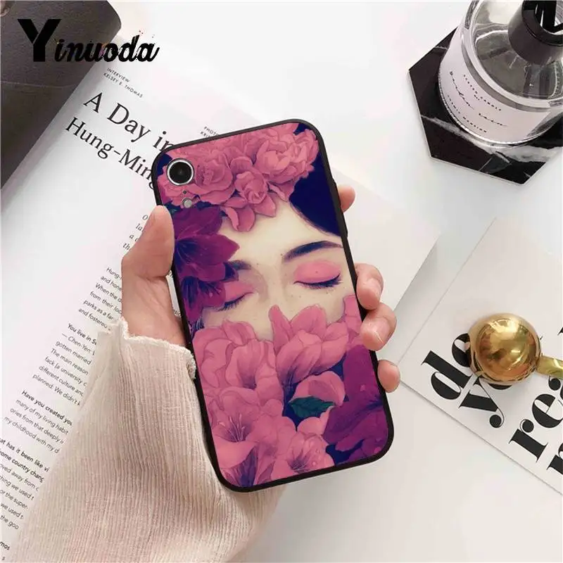 Cartoon girl eye face flower fashion Love Heart