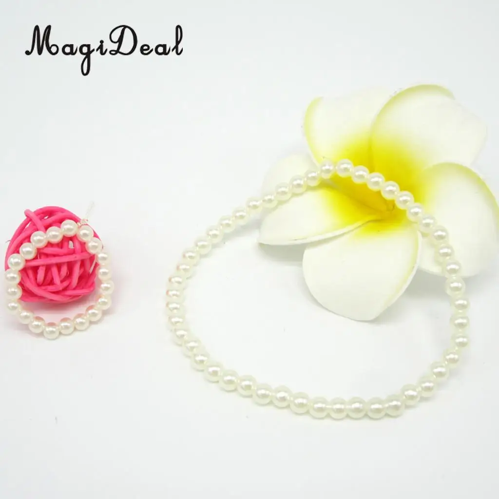 Fashion White Pearls Necklace Plastic Bracelet Jewelry Beads for 18 Inch     Doll Accessories