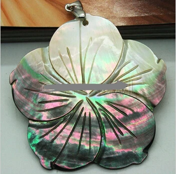 

ddh001716 Natural 60mmX60mm Carved Shell Big Flower Pendant/Necklace
