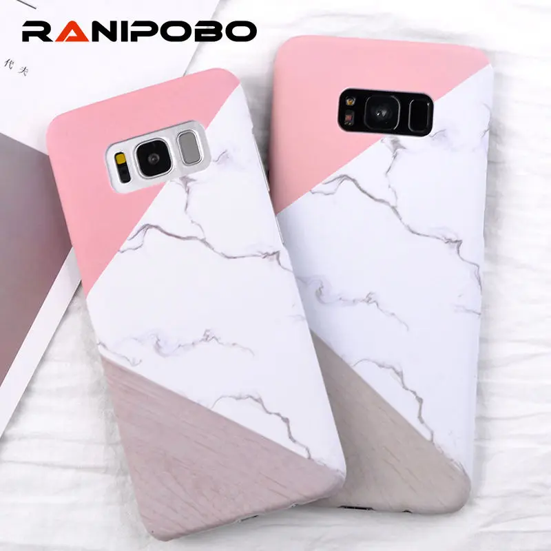 

Fashion Marble Texture Geometric Splice Pattern Phone Case For Samsung S6 S6 edge S7 S7 edge S8 S8 Plus Hard PC Back Cover Capa