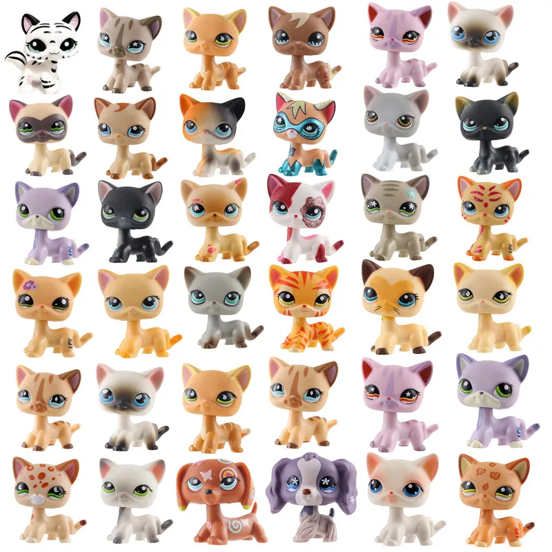 New Rare Lps Pet Shop Toys Free Shipping Shorthair Cat Cute Great Dane Tiger Cat Lps Action