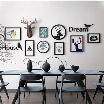 

Wood Picture Frame Decorative Photo Frame Photo Frame for Wall Frame Set Combination Black White Art Creative Home Decoration