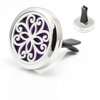 

30mm 316L Stainless Steel american fashion design car diffuser essential oils aromatherapy Locket Vent Clip