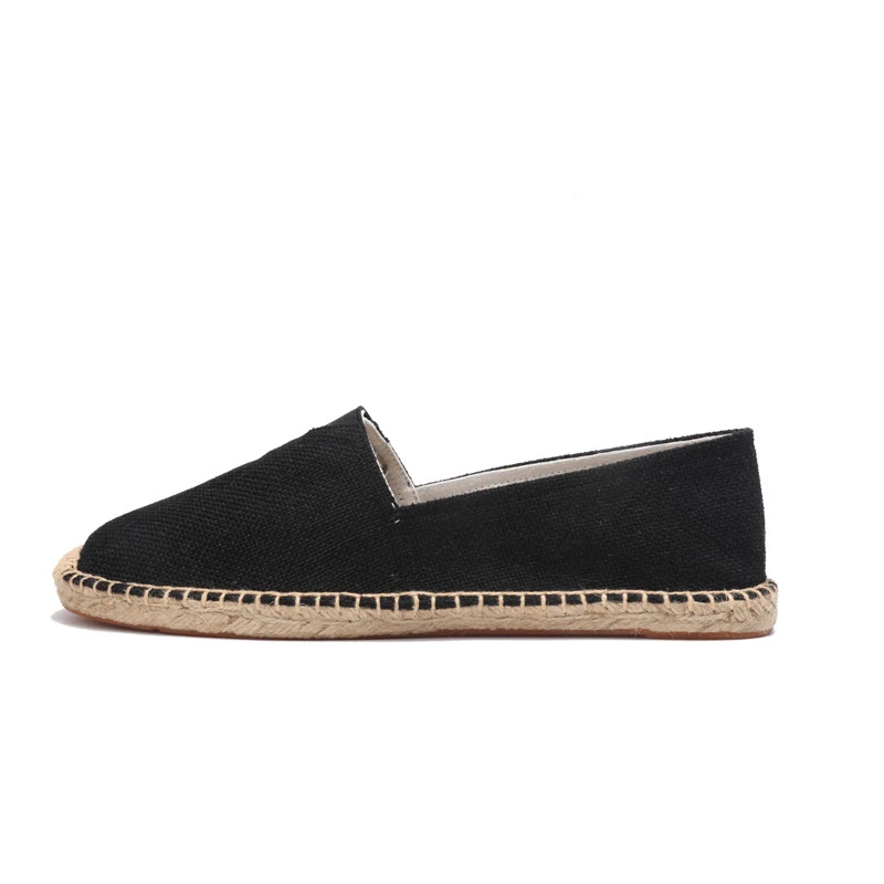 OUDINIAO Hemp Wrap Mens Shoes Spring Espadrilles Men 2019 Canvas Shoes Men Breathable Men's Loafers Slip On Solid Black White OUDINIAO Hemp Wrap Mens Shoes Spring Espadrilles Men 2019 Canvas Shoes Men Breathable Men's Loafers Slip On Solid Black White