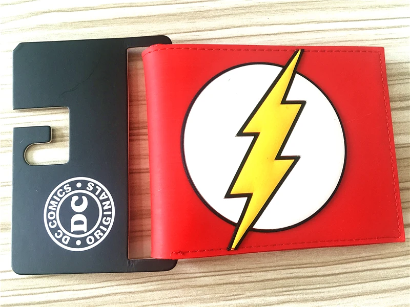 

2016 New Wallet, DC Comics The Flash Short Wallets With Card Holder Photo Holder Purse,Cartoon Wallet W323