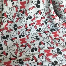 50*180 м Рождество шляпа Микки Сгущает махровые трикотажная хлопчатобумажная ткань для Лоскутная Ткань DIY Вышивание маленьких мальчиков толстовка рубашка одежда