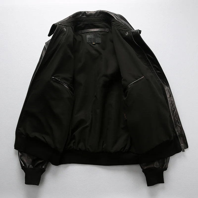 Popular A2 Read Description! Asian size air force flight A2 pilot cow leather jacket genuine cowhide leather rider jacket