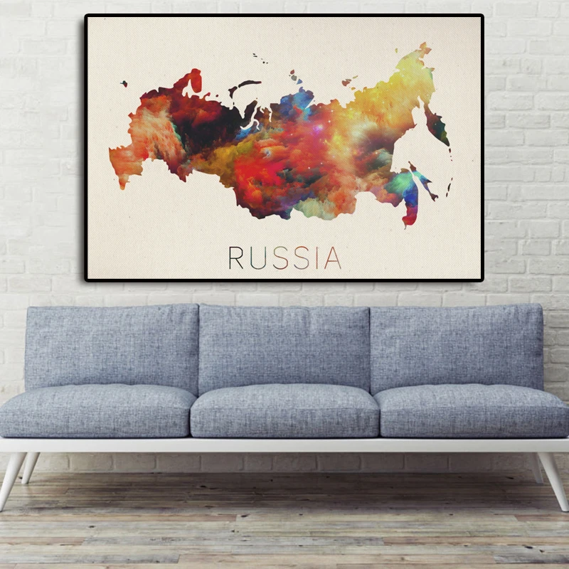 

Russia Map Canvas Posters Prints Marble Abstract Wall Art Painting Decorative Picture Modern Home Decoration Accessories Artwork
