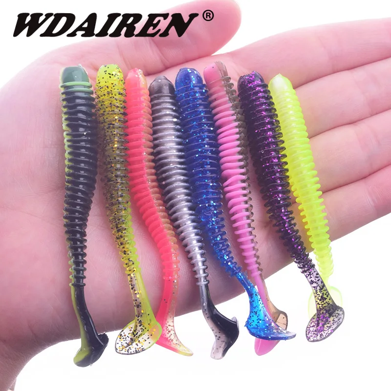 10Pcs/lot Worm Fishing Soft Lure 5.5cm 0.8g Fish W