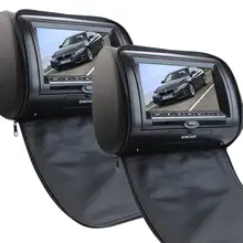 7 pulgadas reproductor de dvd portátil con pantalla lcd dual negro par de Reposacabezas de Coches Reproductor de Vídeo LCD Monitor/Transmisor de INFRARROJOS con Mando A Distancia Contr