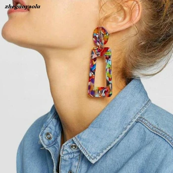 

Ladies Fashion Resin Pendant Earrings Female Wedding Jewelry Bohemian Elegant Shiny Pendant Statement Earrings Christmas Gifts