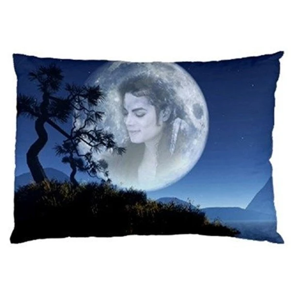 Blue Michael Jackson Pillow Case Michael Jackson on the Moon Pillows Covers Pillowcase Custom Rectangle Print Gift Bedding Cases