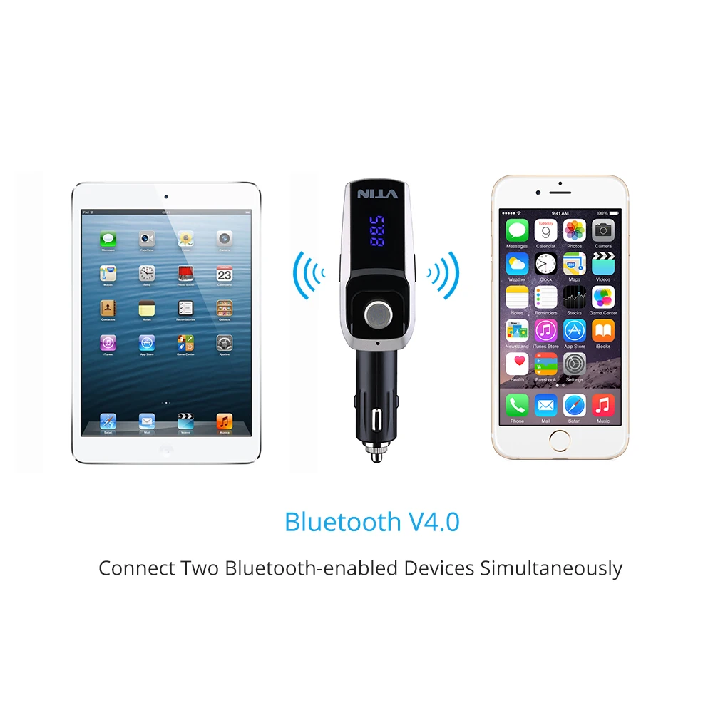 VicTsing Bluetooth FM Transmitter Car Kit Wireless Radio Car MP3 Player Bluetooth FM Transmitter Modulator Cheap Price           (9)