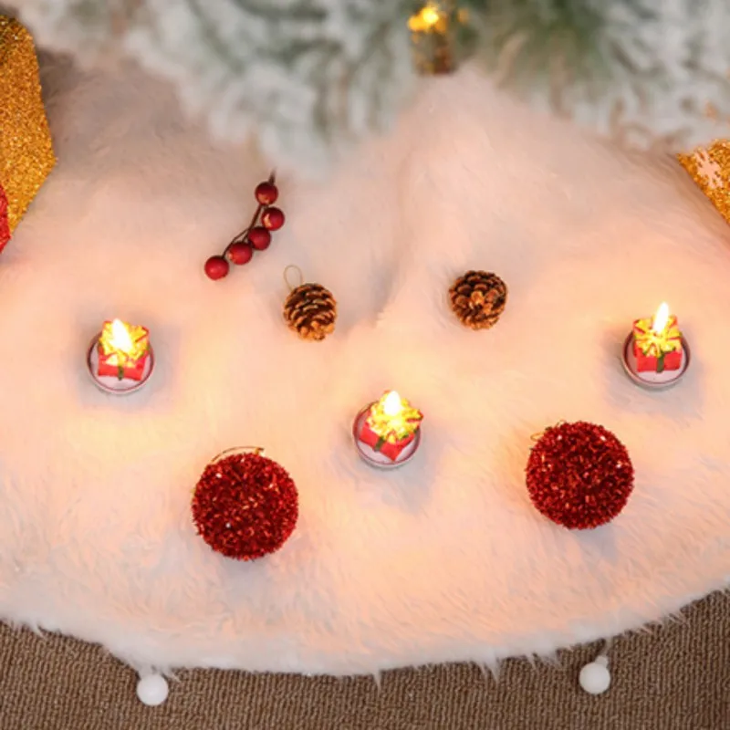 Белый плюш и Красная рождественская елка юбки меховой ковер веселое Рождественское украшение новогодняя елка ковер украшение домашний декор