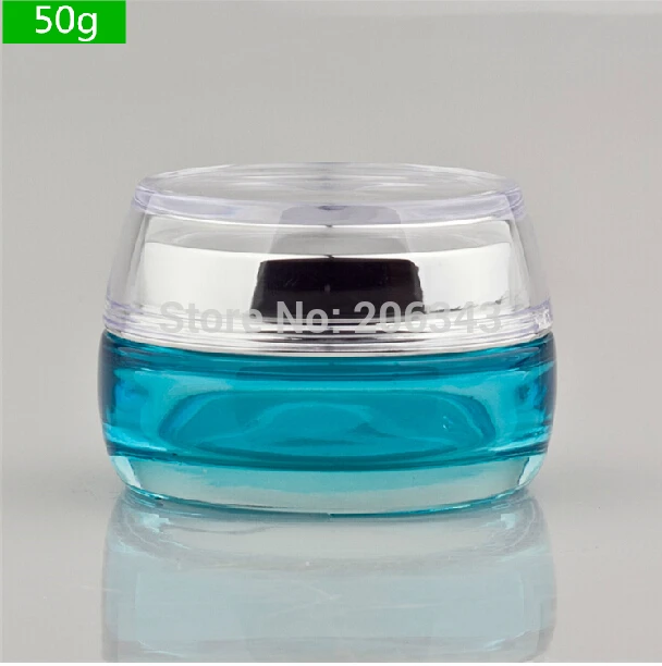 Download 50G gradiet blue glass cream jar,cosmetic container,,cream ...