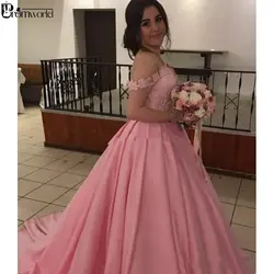 Vestido de noiva 2019 розовый плюс Размеры свадебное платье бальное платье Милая Кружева атласный корсет сзади длинные свадебное платье свадьба