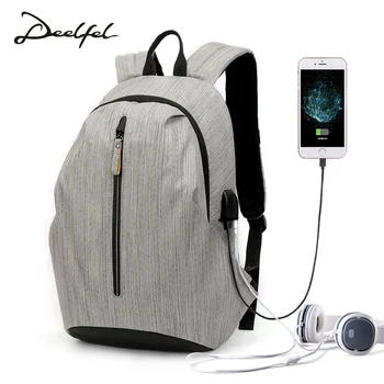 

Male 15.6 inch Laptop Backpack Men's Casual Daypacks For Teenager Youth Backpacks USB Charger Waterproof School Bags For Men