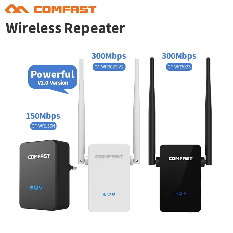 Comfast Poweful Беспроводной wi-fi ретранслятор 150-300Mbps wifi диапазон сигнала расширитель wi-fi усилитель сигнала 802.11N/B/G wi-fi усилитель