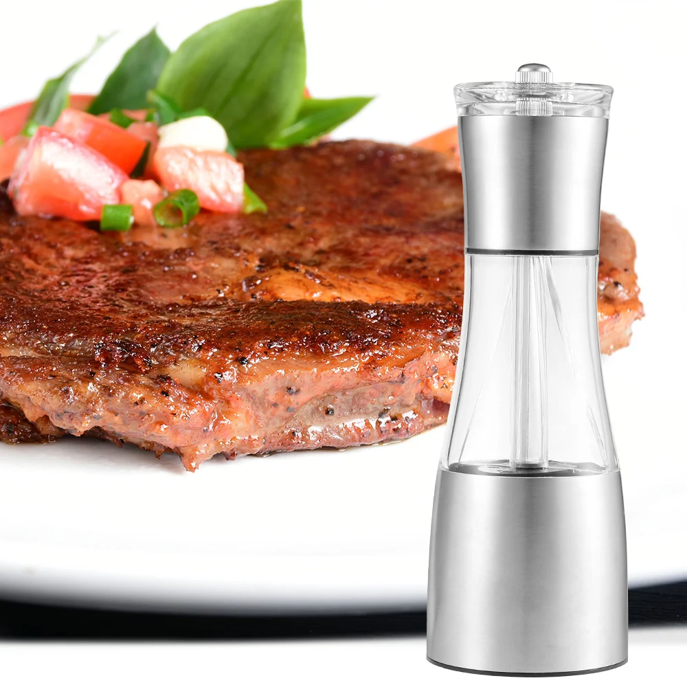 

2 In 1 Stainless Steel Pepper Grinder For Salt Pepper Mills Double Grinding Design Cooking Tools Kitchen Accessories