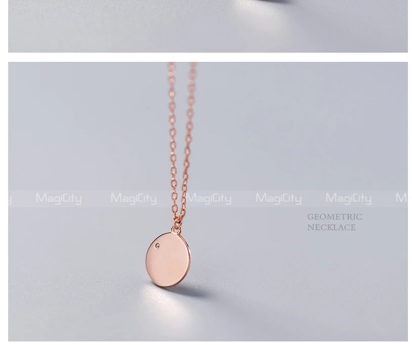 2018 Fashion 100% 925 Sterling Silver Jewelry Round Customize Letter Pendant Short Chain Necklace For Women Cute Gift Girls Lady (5)