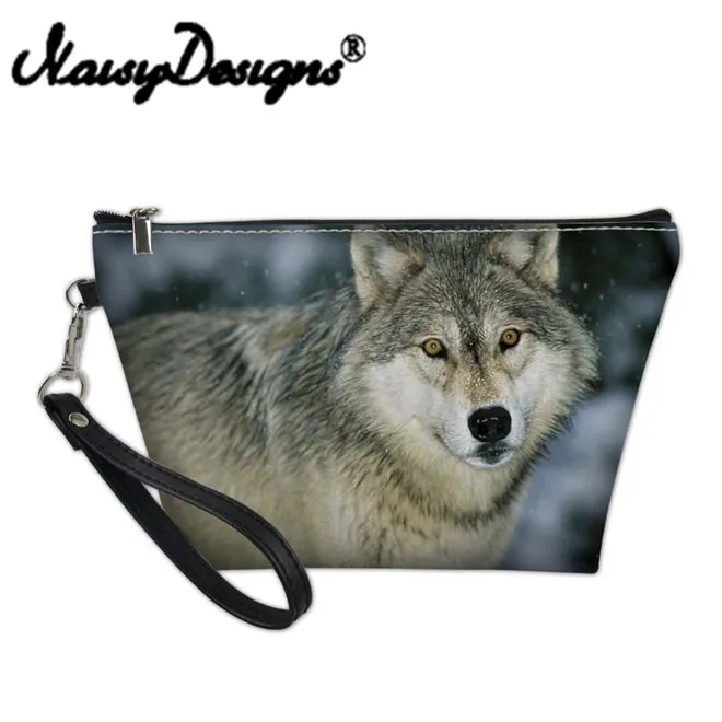 

Noisy Designs Functional Cosmetic Bags for Women Wolf Pattern Make Up Bag Makeup Travel Organizers Pouch Box Toiletry Wash Bag