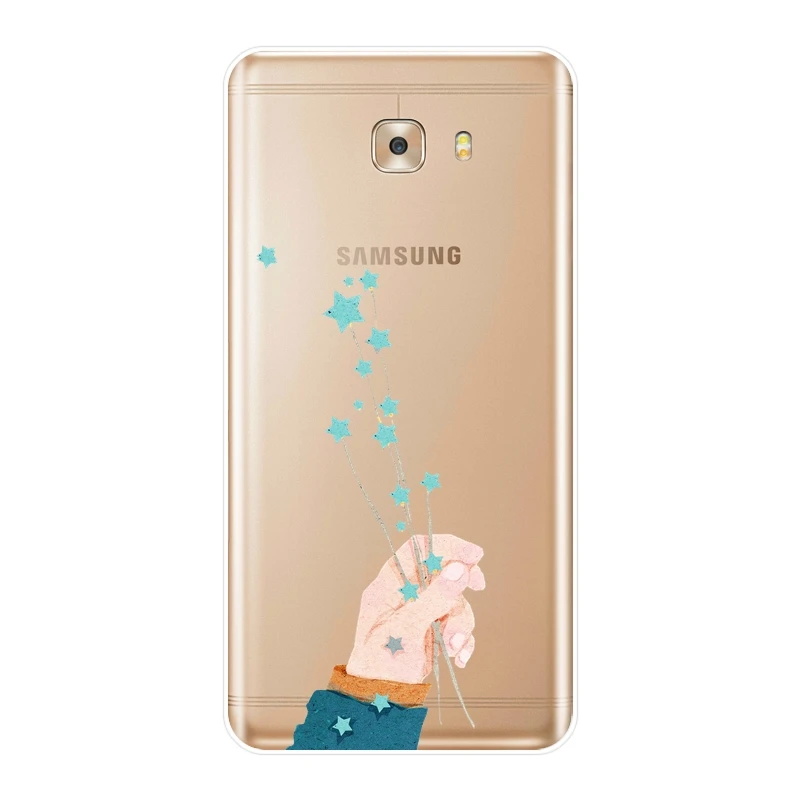Чехол для телефона Samsung Galaxy C9 C7 C5 Pro силиконовый мягкий художественный цветок