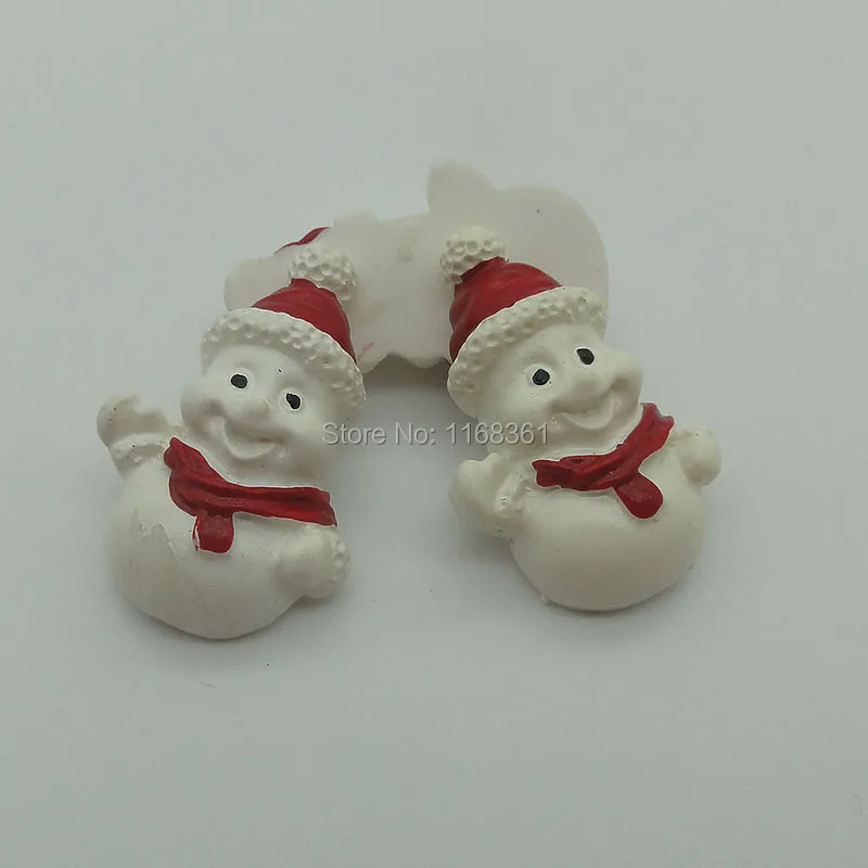 1pcs/lot resin flat back politely snowman 28mm Cabochons Scrapbooking Hair Bow Center DIY Christmas decration C101-10