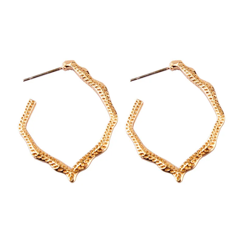 Женские серьги кольца ZWPON золотистые классические Miku дизайнерские легкие
