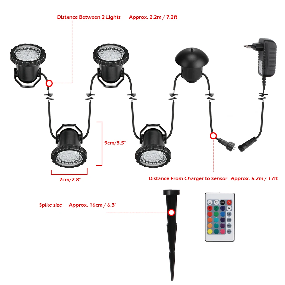 4 шт./компл. RGB led сад Точечный светильник 10 Вт IP65 открытый сад led точечный светильник 110V 220V led декоративный Точечный светильник для сада