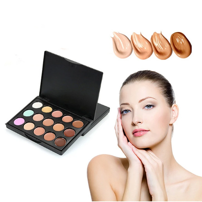 Mini 15 Colors Concealer Palette Makeup Cream Base Palettes Matte ...