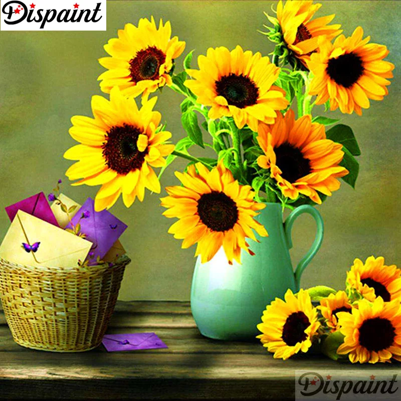 

Dispaint Full Square/Round Drill 5D DIY Diamond Painting "Flower landscape" Embroidery Cross Stitch 3D Home Decor Gift A10974