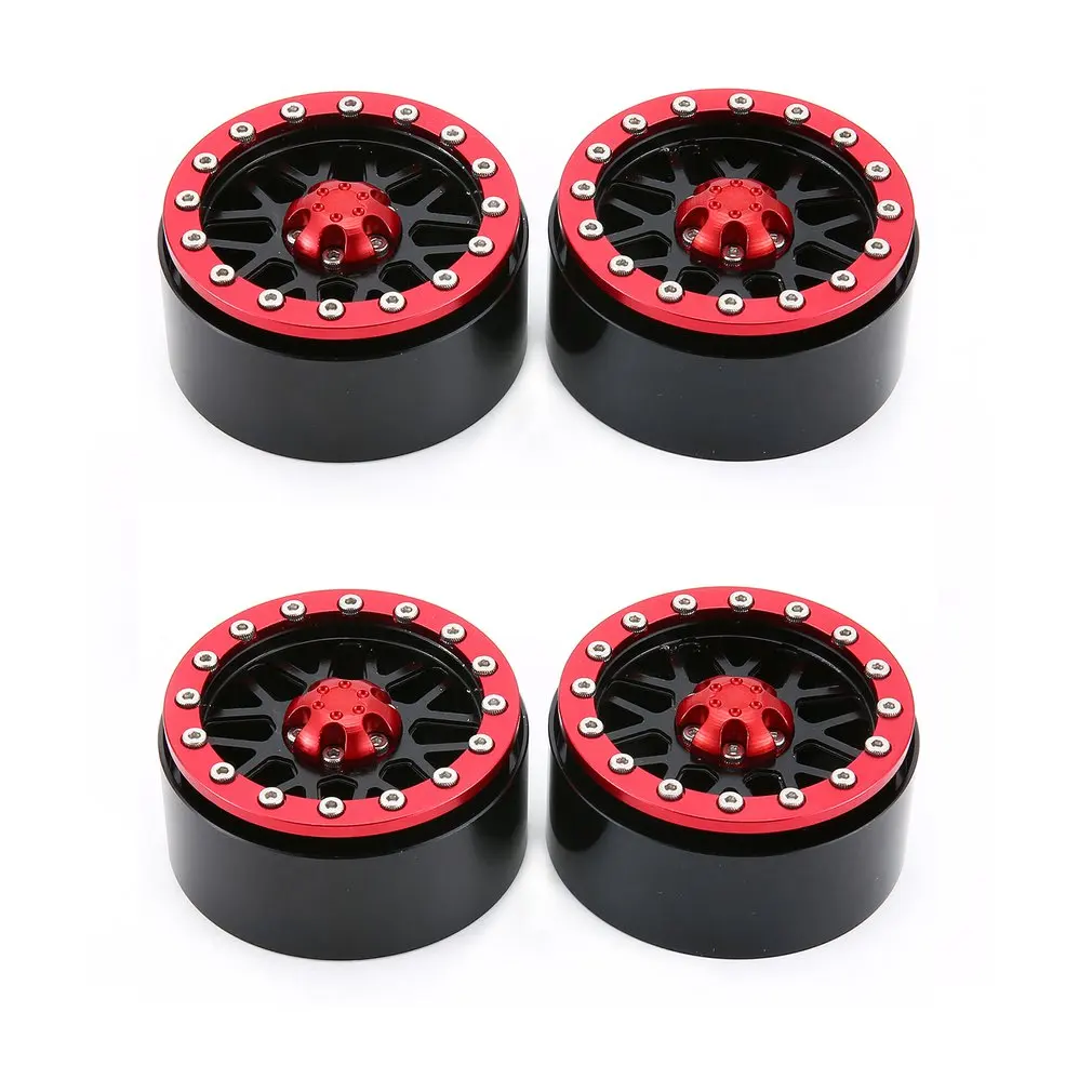 

2Pairs Alloy 1.9 CNC Beadlock Wheels Rims for 1/10 RC Crawler Axial SCX10 SCX10 II 90046 Traxxas TRX4 D90