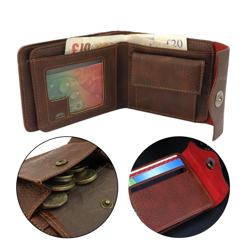 2019 новый мужской роскошный мягкий кошелек из искусственной кожи, кошелек для кредитных карт, короткие однотонные кошельки, сумка для