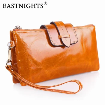 

genuine leather wallets for women clutch purse women leather oil wax leather bags designer brand clutch with chain 2069