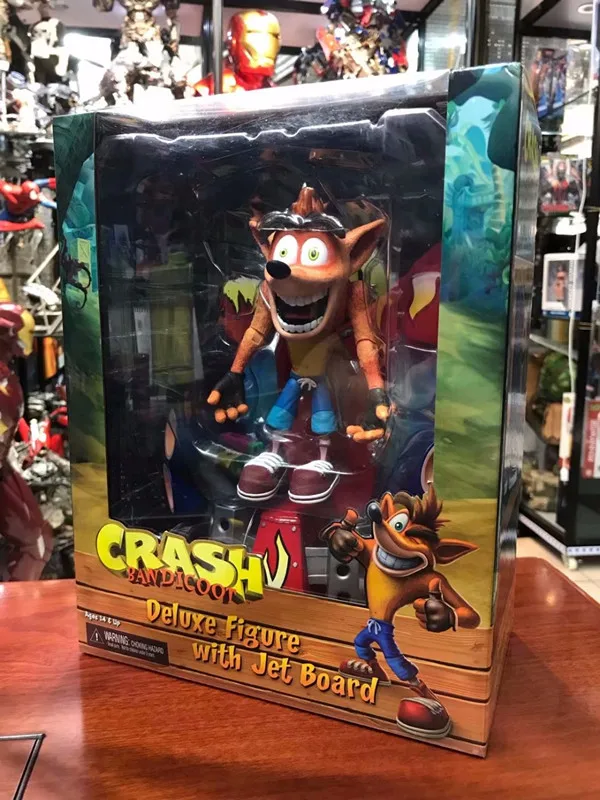 NECA Летающая версия Crash Bandicoot of Mad Strike Трилогия Классическая игра шарнирная подвижная Коллекция игрушек Фигурки 18 см - Цвет: in box