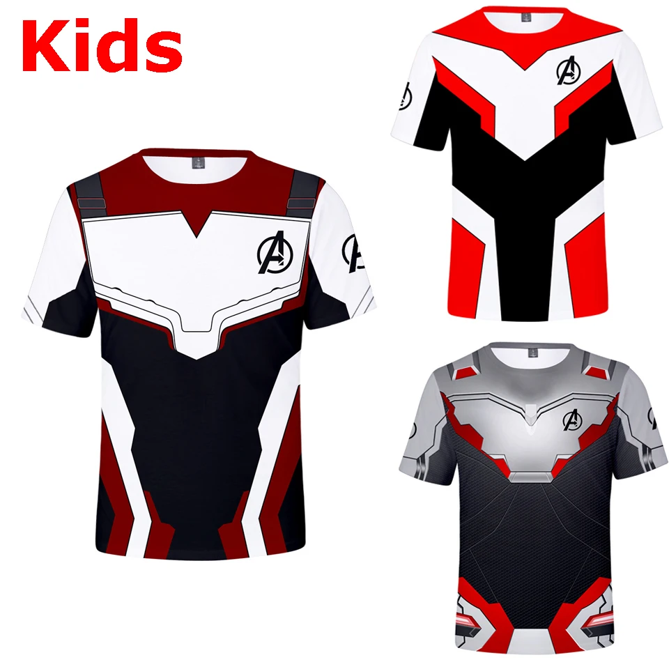 2019 Kids 1:1 Vengers 4 Endgame T-Shirt Cosplay Quantum Realm 3D Printed Tshirt Boys Girls Iron Man T shirt Cosplay Costumes 2019 Kids 1:1 Vengers 4 Endgame T-Shirt Cosplay Quantum Realm 3D Printed Tshirt Boys Girls Iron Man T shirt Cosplay Costumes