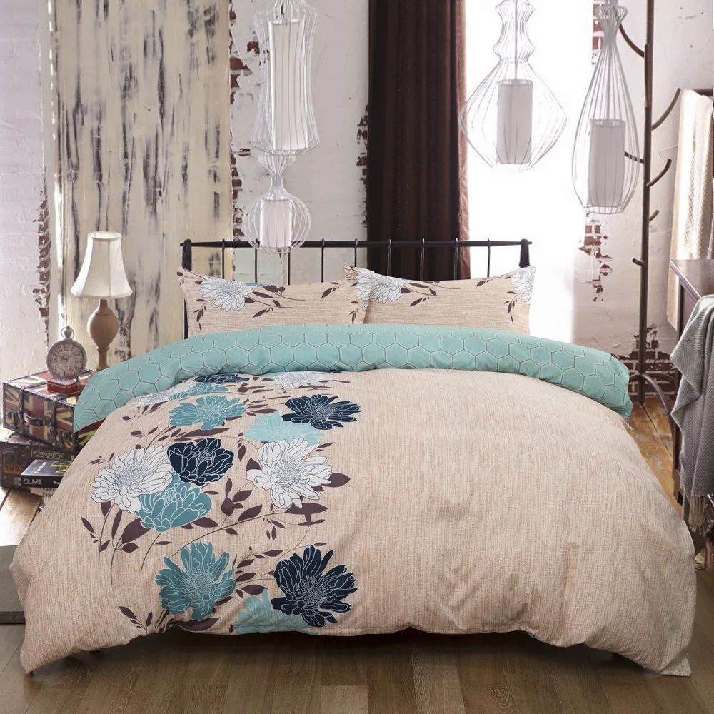 

3D comforter Bedding Sets 3-piece /Set Bloom Flower Printed Duvet Cover Set Super King Queen full Twin Size Flowers Bedding Set