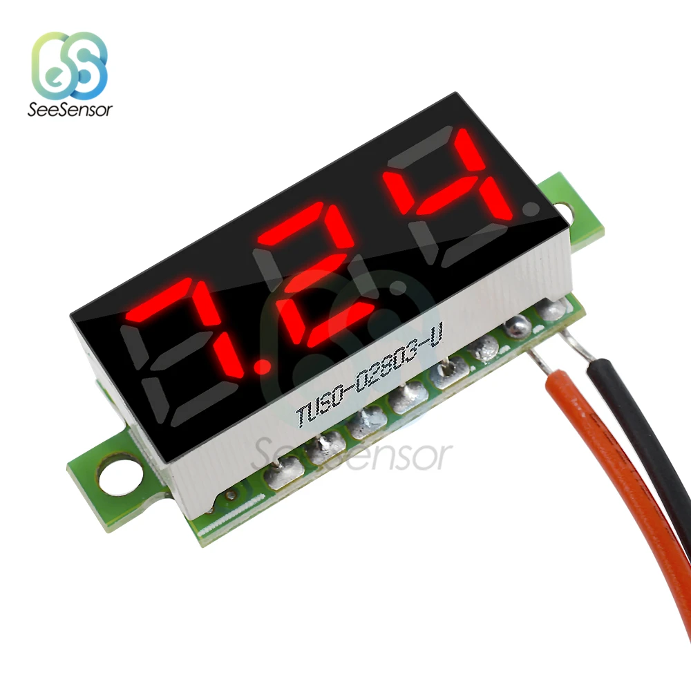 0.28'' Mini LED Panel 2/3Wire Digital Voltmeter Voltage Tester 2.5V-30V/0-100V 