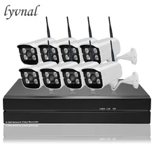 LYVNAL 2 ТБ hdd 8ch wifi система Комплект 720p Беспроводная ip-камера Водонепроницаемый Открытый 8ch nvr комплект p2p Onvif камера видеонаблюдения 8ch wi-fi-комплект