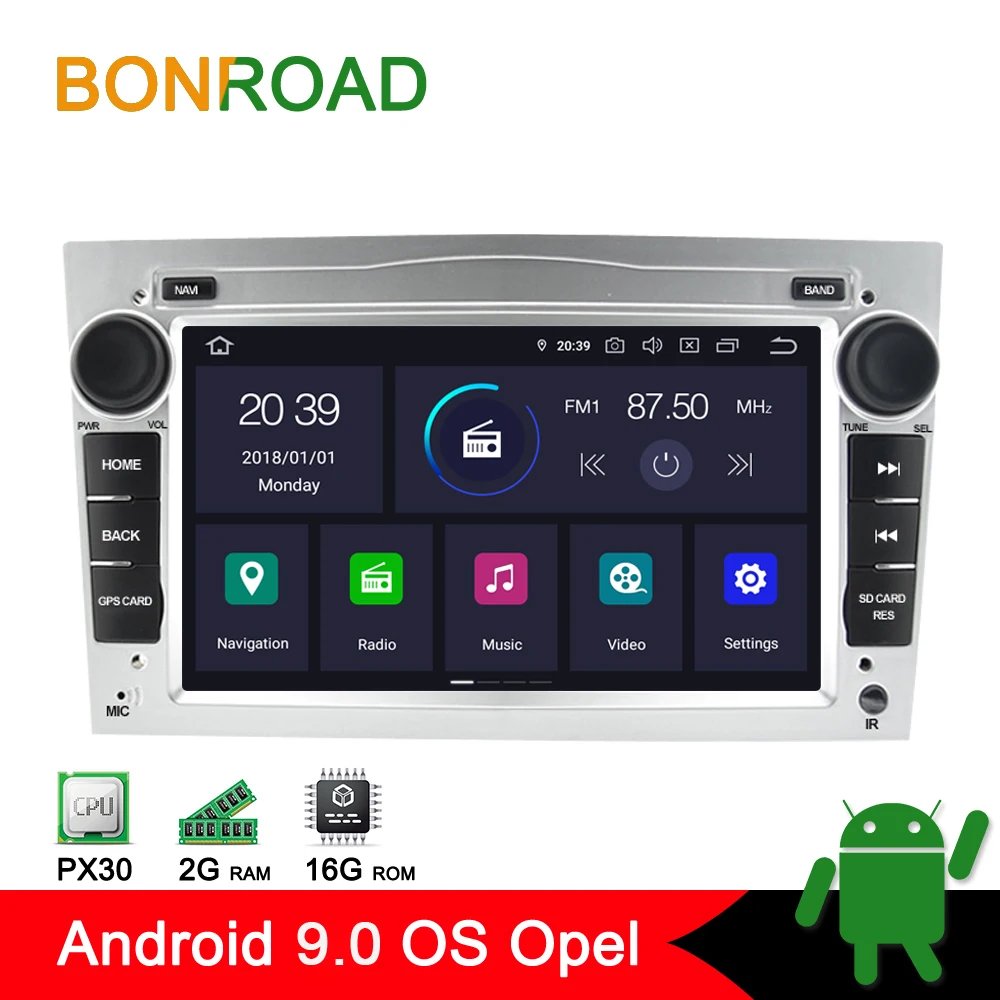 Автомобильный мультимедийный плеер Bonroad 2DIN Android 9 0 для Opel Astra Vectra Antara Zafira Corsa радио