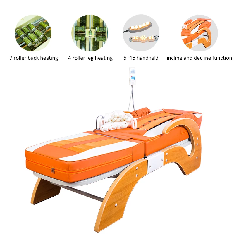 BYRIVER лучший подарок 7 нефритовый каменный ролик базовый релаксационный массажный кровать Настольный массажер - Цвет: Orange