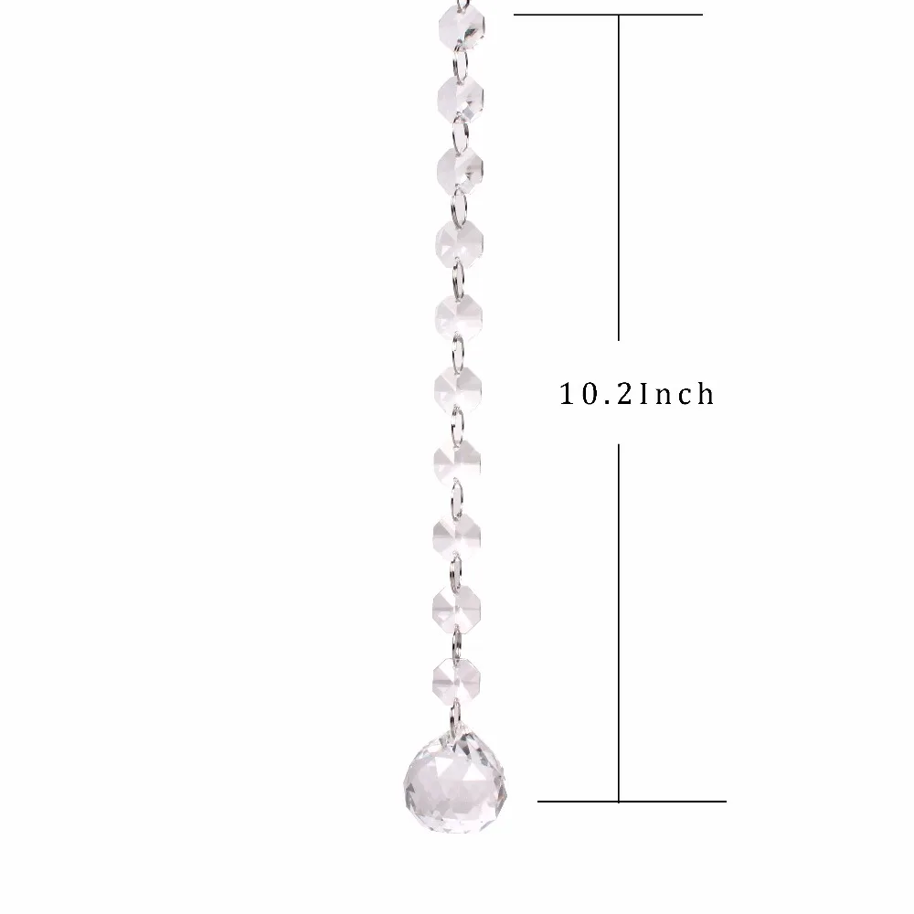 

DIY 10inch Clear Crystal Chandeliers Pendants 30mm Faceted Ball Wedding Decor Chain Drop Prisms Home Hanging Ornaments Accessory