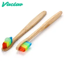 Vaclav 2 шт бамбуковая зубная щетка Радужная бамбуковая зубная щетка фибровая зубная щетка красочная деревянная зубная щетка с мягкой щетиной