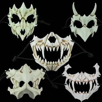 

New The Japanese Dragon God Mask Eco-friendly and Natural Resin Mask for Animal Theme Party Cosplay Animal Mask Handmade 5 Types